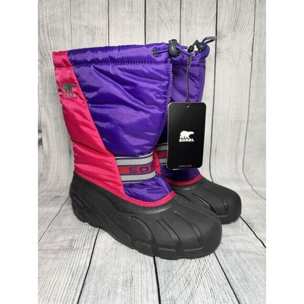 SOREL Pink Purple Youth Women's Winter Snow Boots Waterproof Insulated SZ 7 NEW